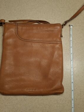 margot Cognac Leather Slim Crossbody Bag